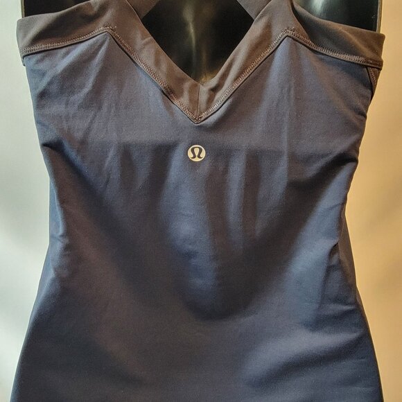 Lululemon Athletica Run Mile a Minute Navy Blue Black Tank Size 6 (No Size Tag) - Picture 6 of 9